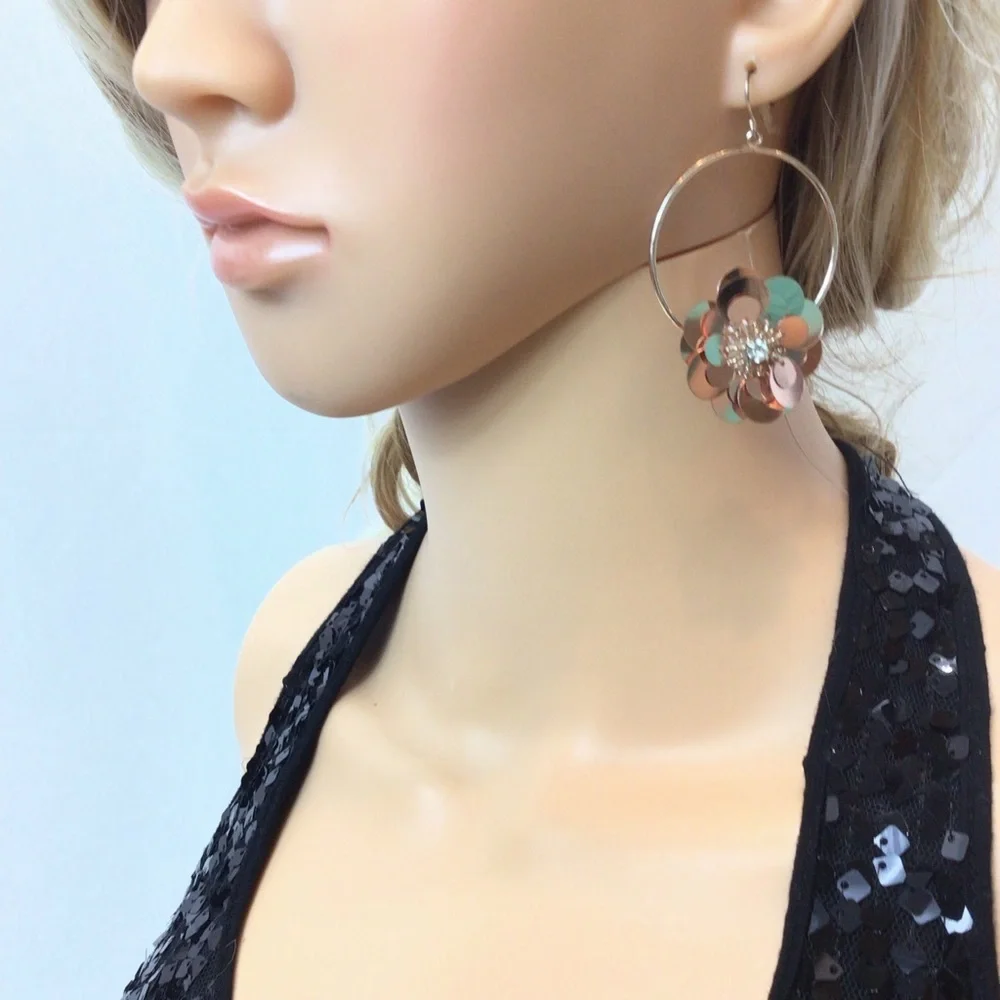 (3) Claire’s Fashion Boho Dangle Hoop Earrings- L5